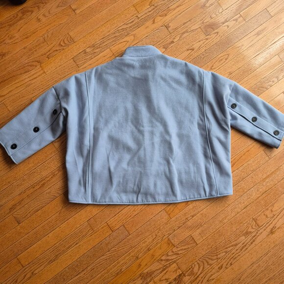 WynneCollection Layers Melton Unstructured Jacket Periwinkle Blue Large - Picture 8 of 15